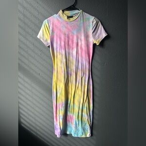 Tie-Dye Short Sleeve Dress